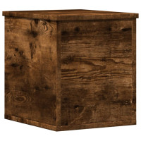 Produktbild för Förvaringslåda rökfärgad ek 30x35x35 cm konstruerat trä