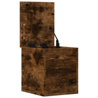 Produktbild för Förvaringslåda rökfärgad ek 30x35x35 cm konstruerat trä