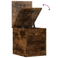 Produktbild för Förvaringslåda rökfärgad ek 30x35x35 cm konstruerat trä