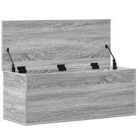 Produktbild för Förvaringslåda grå sonoma 90x35x35 cm konstruerat trä