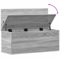 Produktbild för Förvaringslåda grå sonoma 90x35x35 cm konstruerat trä