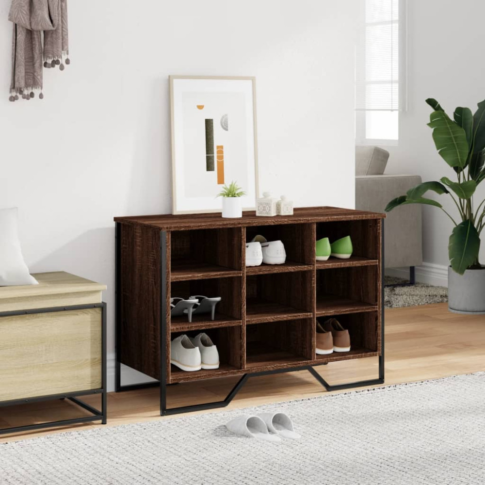 Produktbild för Skoskåp brun ek 90x38x61,5 cm konstruerat trä