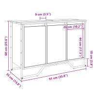 Produktbild för Tvättställsskåp sonoma-ek 91x35x60 cm konstruerat trä