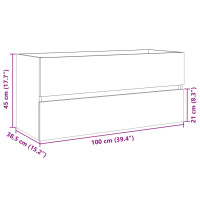 Produktbild för Tvättställsskåp sonoma-ek 100x38,5x45 cm konstruerat trä