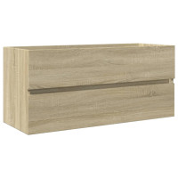 Produktbild för Tvättställsskåp sonoma-ek 100x38,5x45 cm konstruerat trä