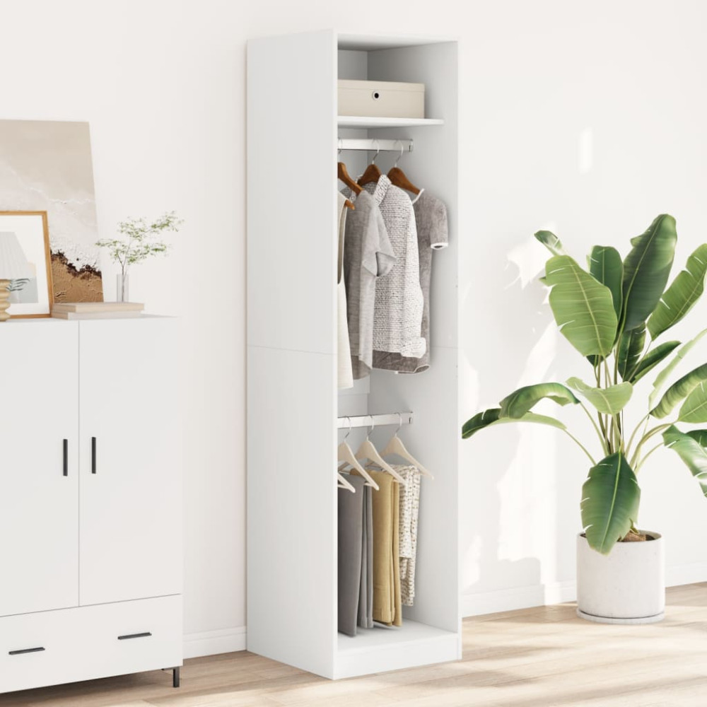 Produktbild för Garderob vit 50x50x200 cm konstruerat trä