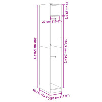 Produktbild för Garderob vit 30x50x200 cm konstruerat trä