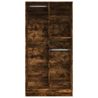 Produktbild för Klädskåp rökfärgad ek 100x50x200 cm konstruerat trä
