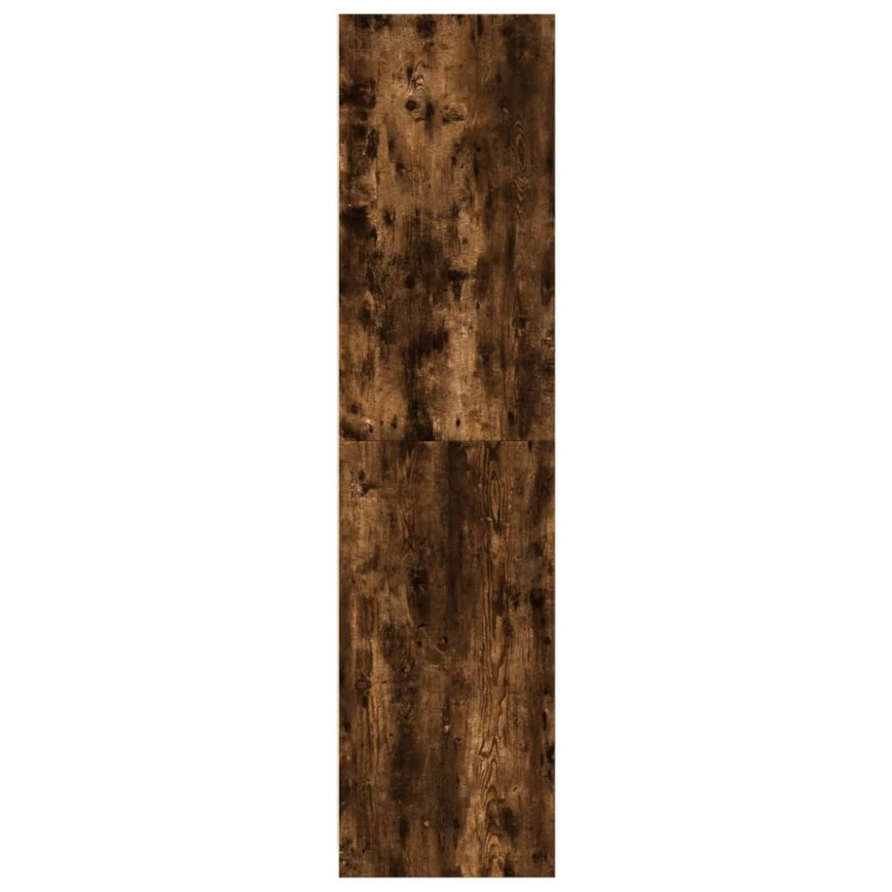 Produktbild för Klädskåp rökfärgad ek 100x50x200 cm konstruerat trä