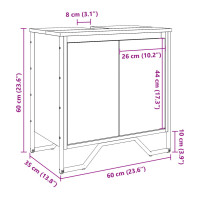 Produktbild för Tvättställsskåp sonoma-ek 60x35x60 cm konstruerat trä