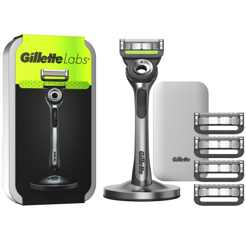 Gillette Rakhyvel Labs magnetiskt ställ & resefodral 5st