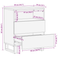 Produktbild för Sängbord brun 50x34x62 cm massivt mangoträ