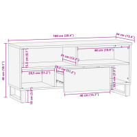 Produktbild för Tv-bänk 100x34x46 cm massivt akaciaträ