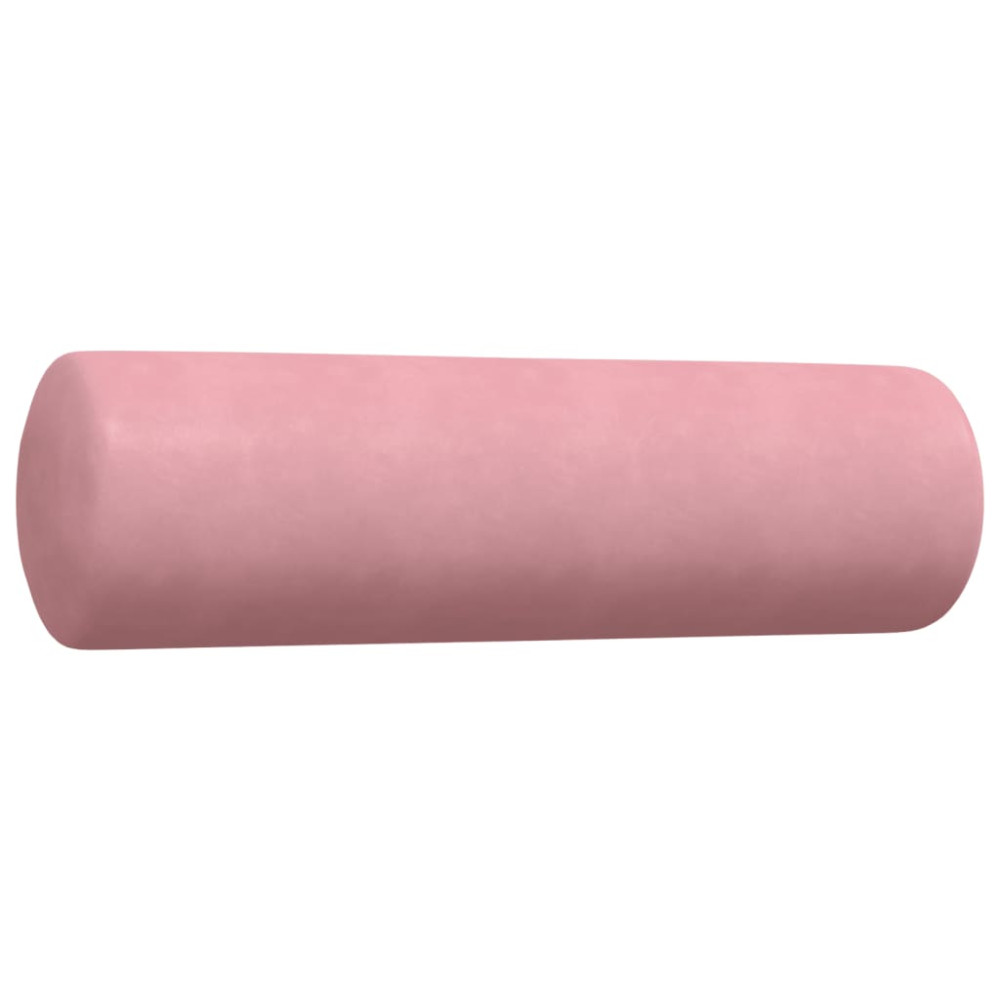 Produktbild för Soffgrupp med dynor och bolster 3 delar rosa sammet