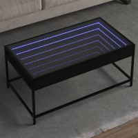 Produktbild för Soffbord med Infinity LEDs svart 90x50x41 cm