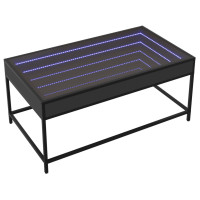 Produktbild för Soffbord med Infinity LEDs svart 90x50x41 cm