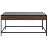 Produktbild för Soffbord med Infinity LEDs brun ek 90x50x41 cm