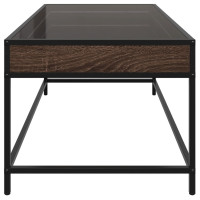 Produktbild för Soffbord med Infinity LEDs brun ek 90x50x41 cm