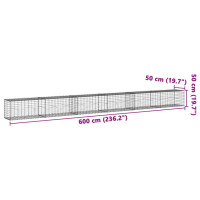 Produktbild för Gabionkorg med skydd 600x50x50 cm galvaniserat järn