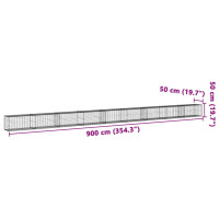 Produktbild för Gabionkorg med skydd 900x50x50 cm galvaniserat järn