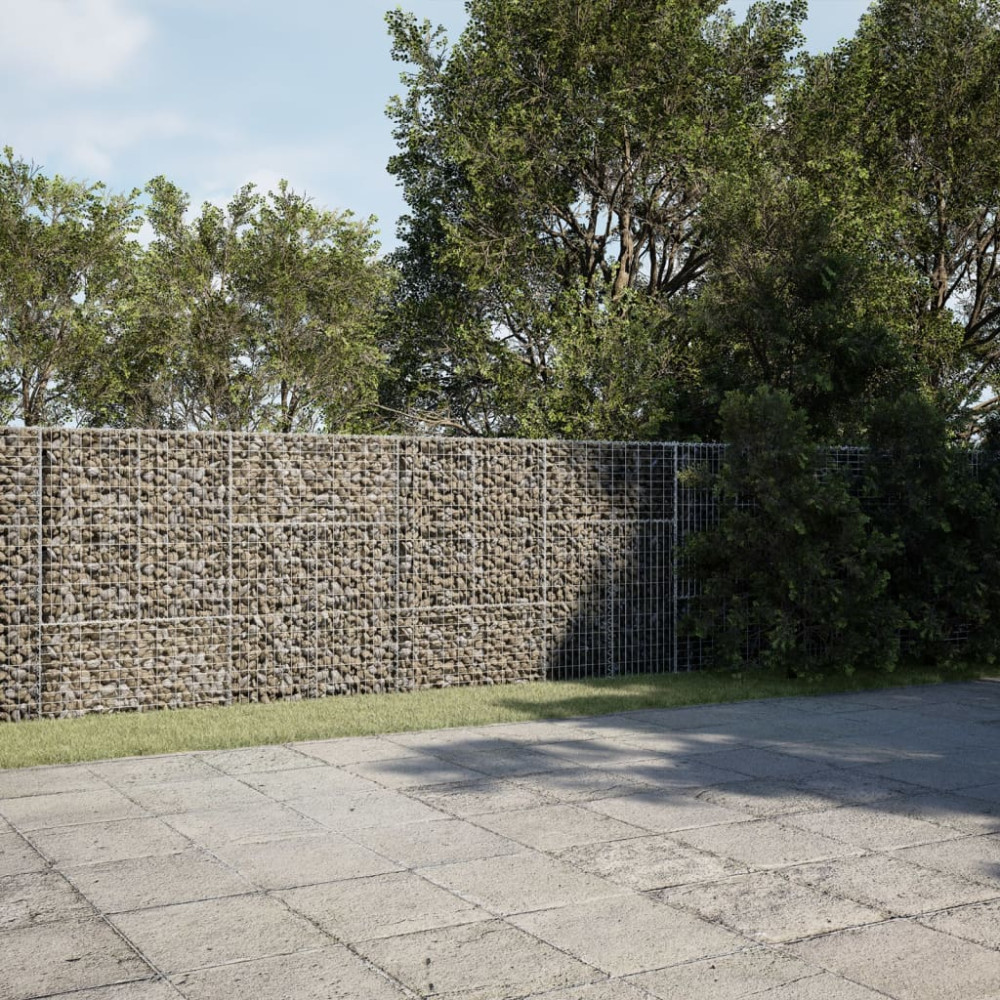 Produktbild för Gabionkorg med skydd 800x50x150 cm galvaniserat järn