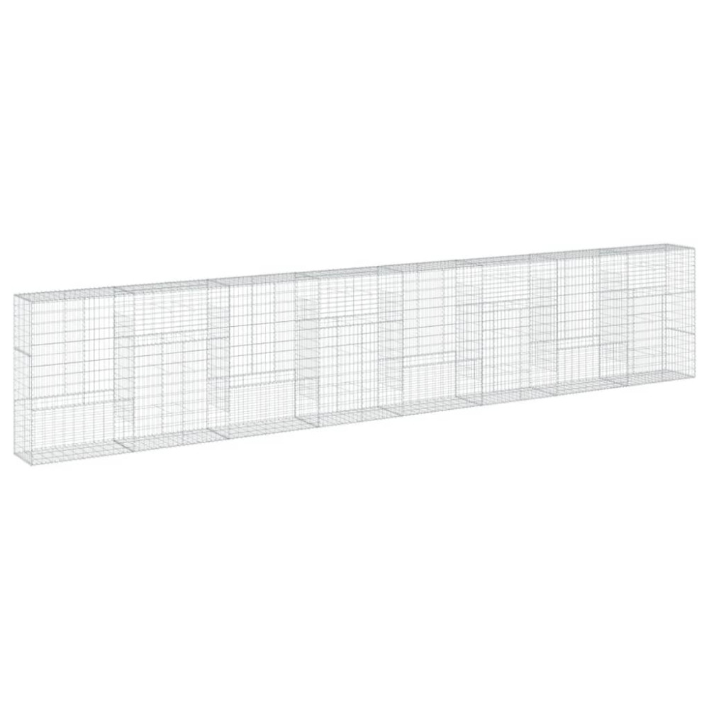 Produktbild för Gabionkorg med skydd 800x50x150 cm galvaniserat järn
