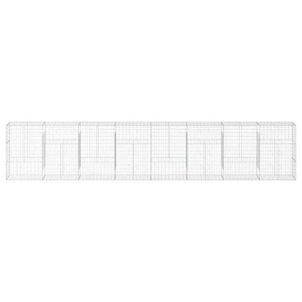 Produktbild för Gabionkorg med skydd 800x50x150 cm galvaniserat järn