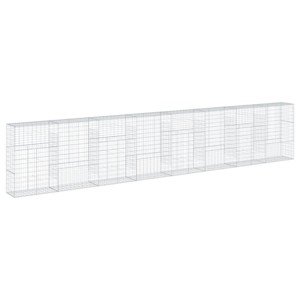 Produktbild för Gabionkorg med skydd 800x50x150 cm galvaniserat järn