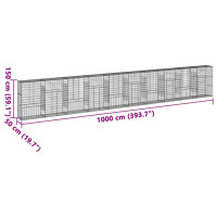 Produktbild för Gabionkorg med skydd 1000x50x150 cm galvaniserat järn