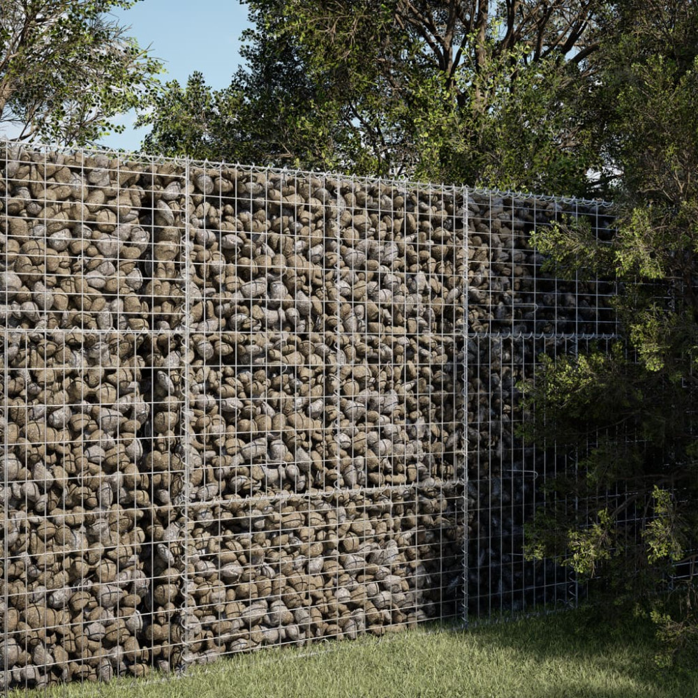 Produktbild för Gabionkorg med skydd 100x50x150 cm galvaniserat järn
