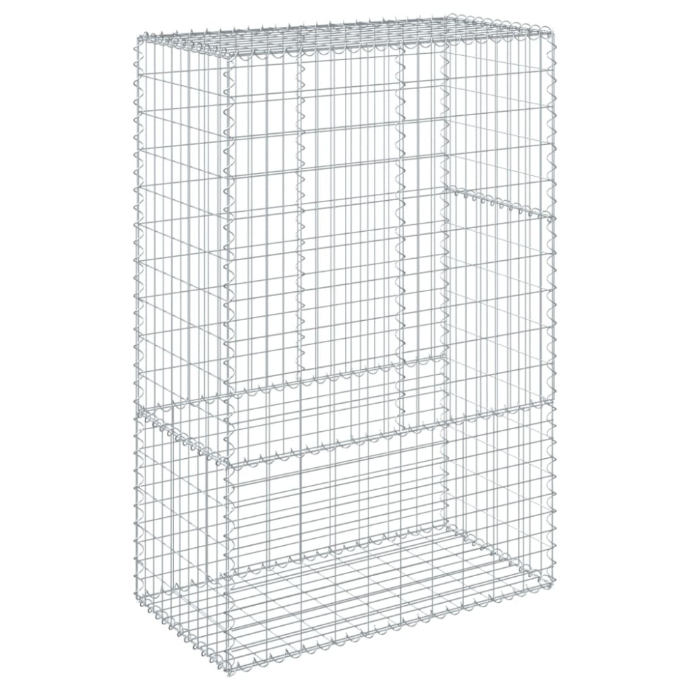 Produktbild för Gabionkorg med skydd 100x50x150 cm galvaniserat järn