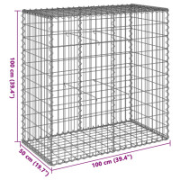 Produktbild för Gabionkorg med skydd 100x50x100 cm galvaniserat järn