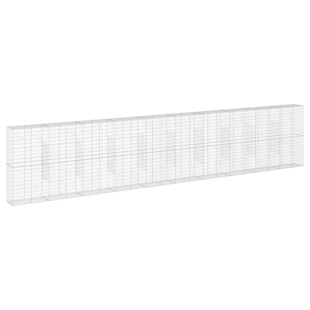 Produktbild för Gabionkorg med skydd 1000x50x200 cm galvaniserat järn