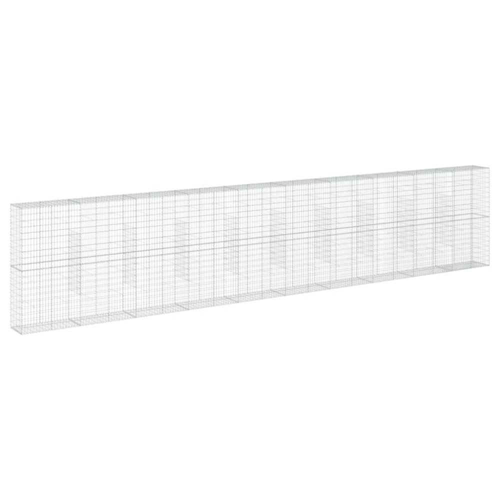Produktbild för Gabionkorg med skydd 1000x50x200 cm galvaniserat järn