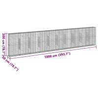 Produktbild för Gabionkorg med skydd 1000x50x200 cm galvaniserat järn