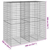 Produktbild för Gabionkorg med skydd 200x100x200 cm galvaniserat järn