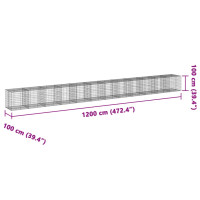 Produktbild för Gabionkorg med skydd 1200x100x100 cm galvaniserat järn