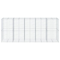 Produktbild för Gabionkorg med skydd 500x100x200 cm galvaniserat järn
