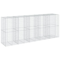 Produktbild för Gabionkorg med skydd 500x100x200 cm galvaniserat järn