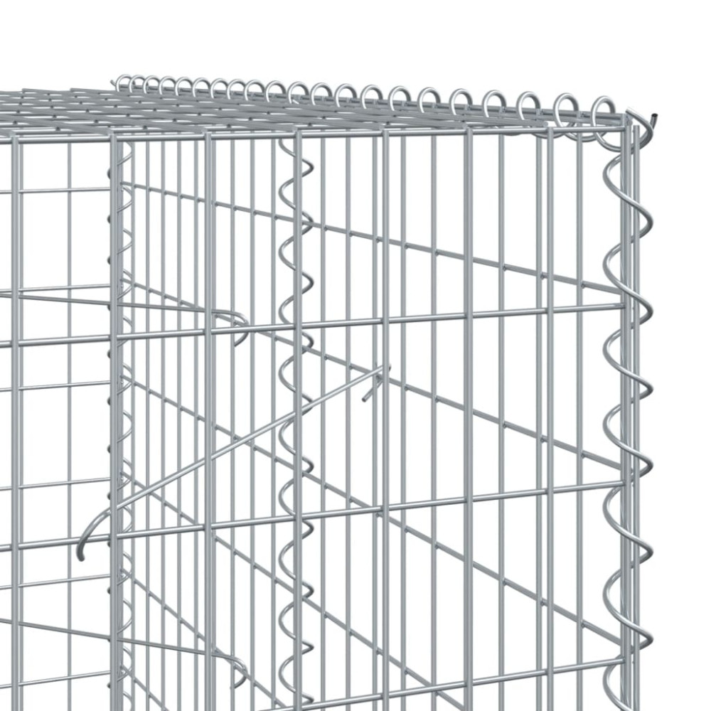 Produktbild för Gabionkorg med skydd 500x100x200 cm galvaniserat järn