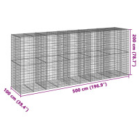 Produktbild för Gabionkorg med skydd 500x100x200 cm galvaniserat järn