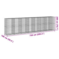 Produktbild för Gabionkorg med skydd 750x100x200 cm galvaniserat järn