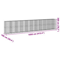 Produktbild för Gabionkorg med skydd 1050x100x200 cm galvaniserat järn