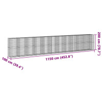 Produktbild för Gabionkorg med skydd 1150x100x200 cm galvaniserat järn