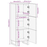 Produktbild för Högskåp 40x34x110 cm massivt akaciaträ