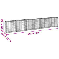 Produktbild för Gabionkorg med skydd 600x50x100 cm galvaniserat järn