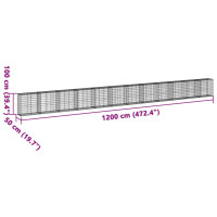 Produktbild för Gabionkorg med skydd 1200x50x100 cm galvaniserat järn