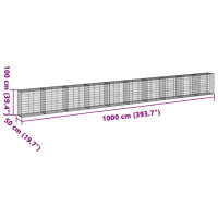 Produktbild för Gabionkorg med skydd 1000x50x100 cm galvaniserat järn