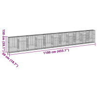 Produktbild för Gabionkorg med skydd 1100x50x150 cm galvaniserat järn