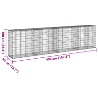 Produktbild för Gabionkorg med skydd 400x50x100 cm galvaniserat järn